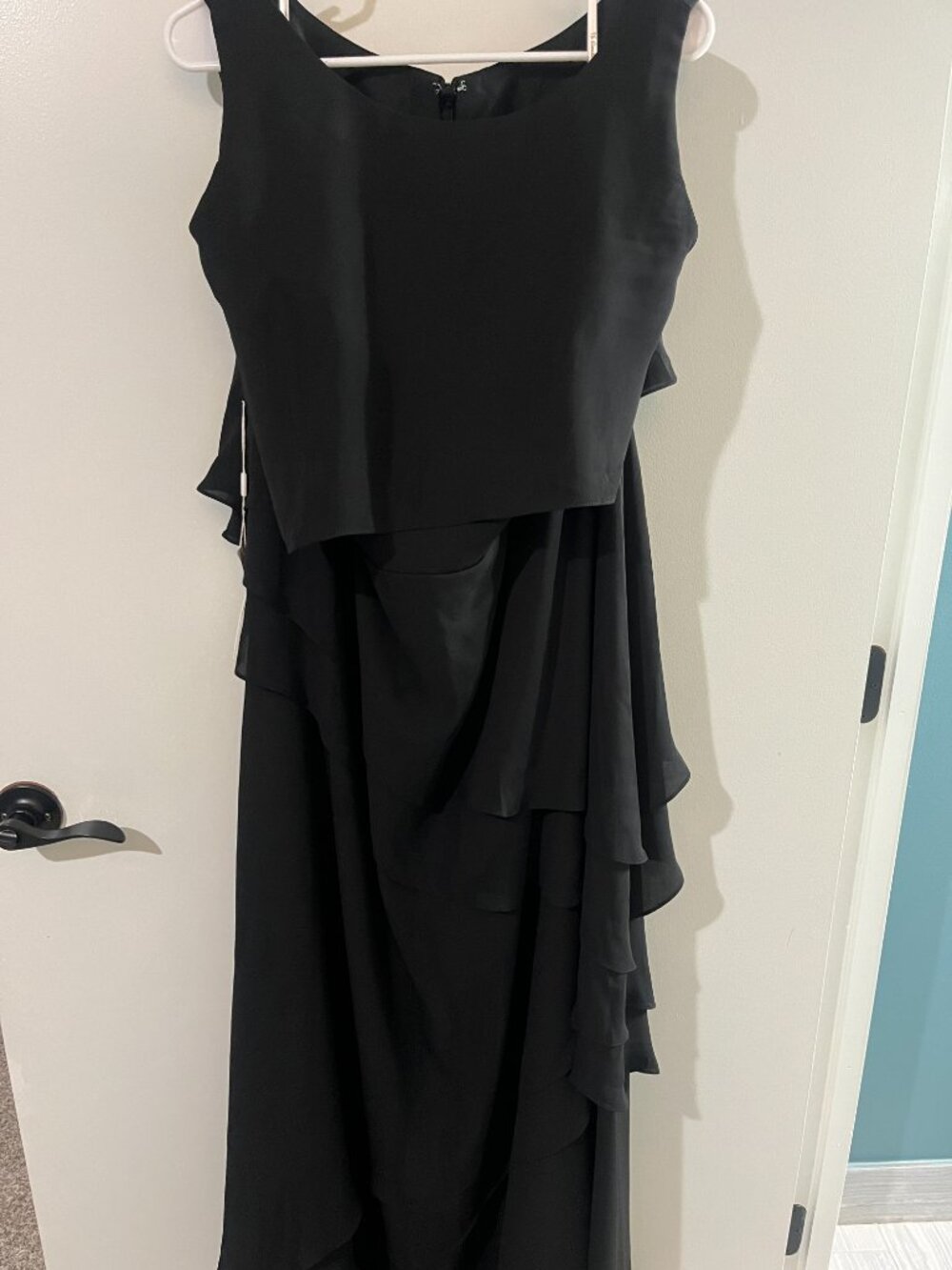 TS Couture Black Layered Chiffon Evening Gown Plus Size 18W NWT Formal Dress - Picture 2 of 14